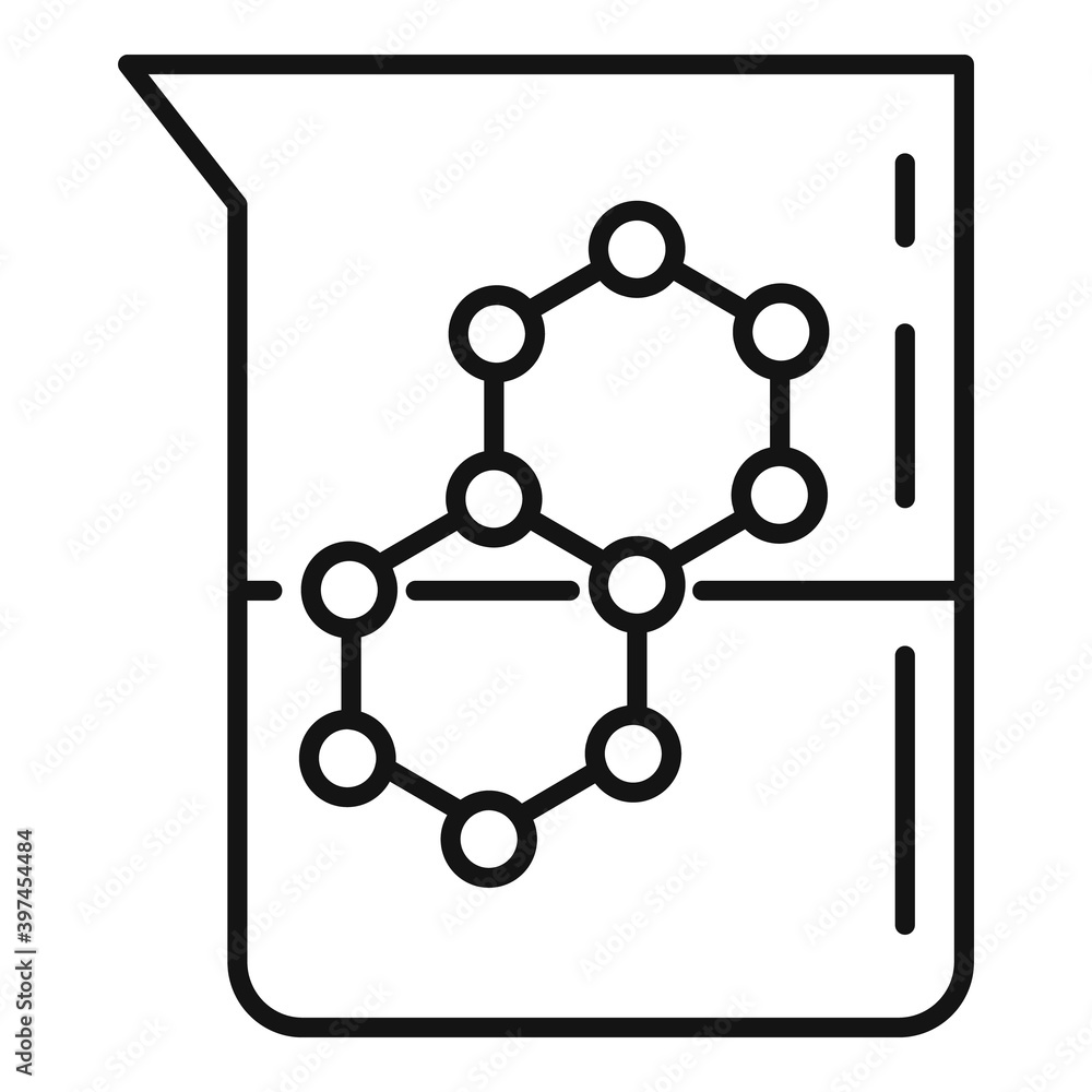 Poster chemistry flask formula icon. outline chemistry flask formula vector icon for web design isolated on