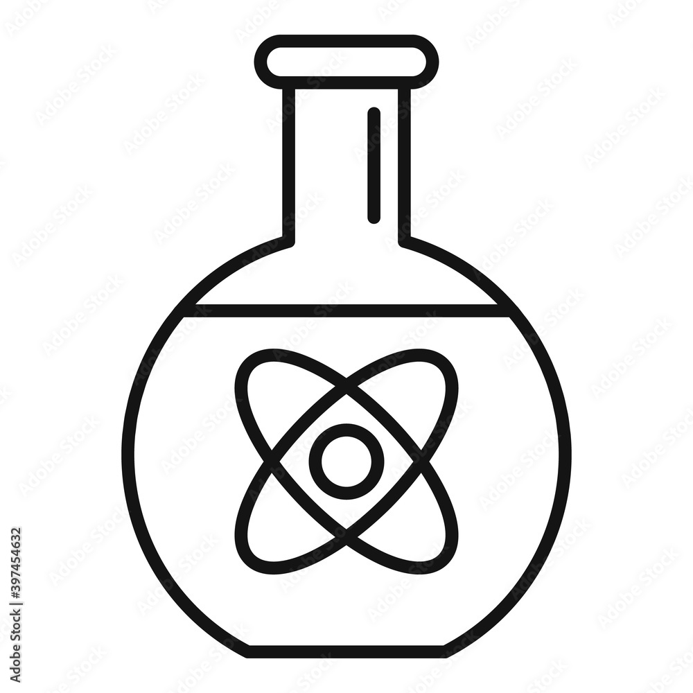 Poster physics flask icon. outline physics flask vector icon for web design isolated on white background