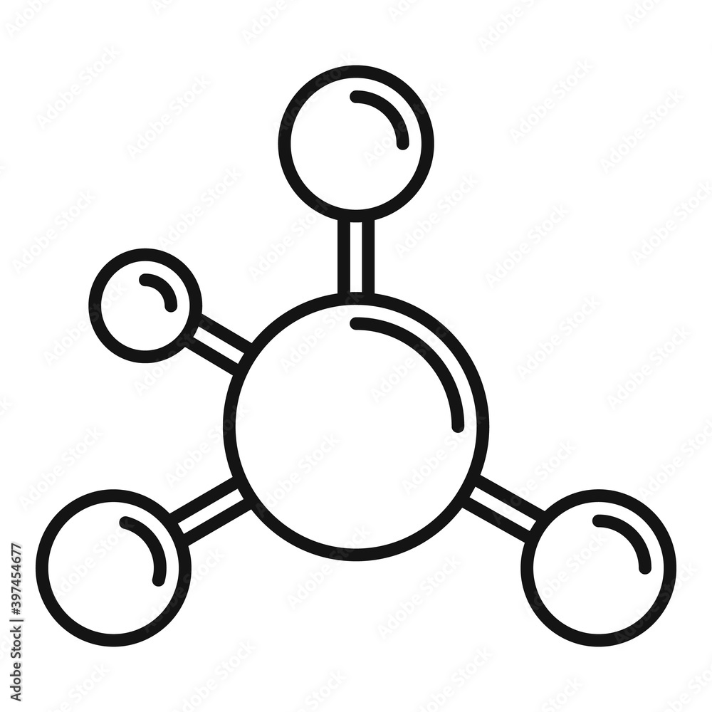 Poster biophysics molecule icon. outline biophysics molecule vector icon for web design isolated on white b