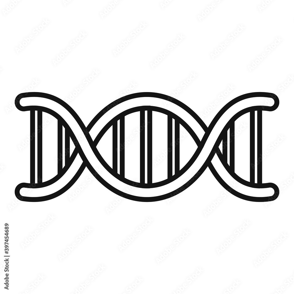 Poster biophysics dna icon. outline biophysics dna vector icon for web design isolated on white background