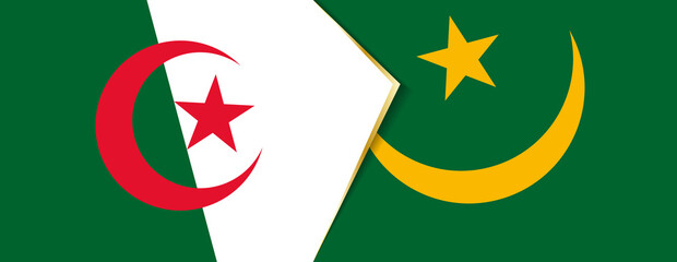 Algeria and Mauritania flags, two vector flags.