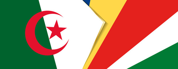 Algeria and Seychelles flags, two vector flags.