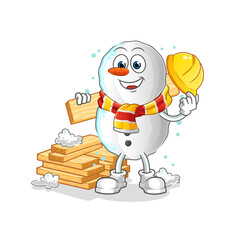 Snowman builder vector. cartoon character