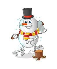Snowman Carpenter illustration. character vector