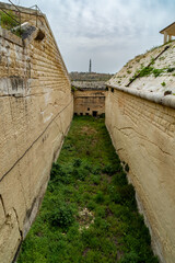 The defensive ditch at Fort Madliena, Swieqi, Malta.