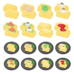 玉子焼きのイラストセット