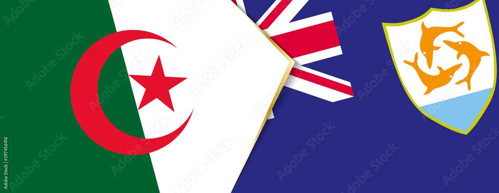 Wall mural algeria and anguilla flags, two vector flags.