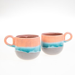 coffee cups on white background isolated