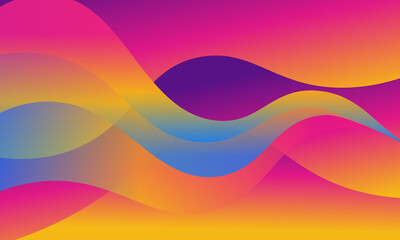 Colorful gradient reflection on wave background.