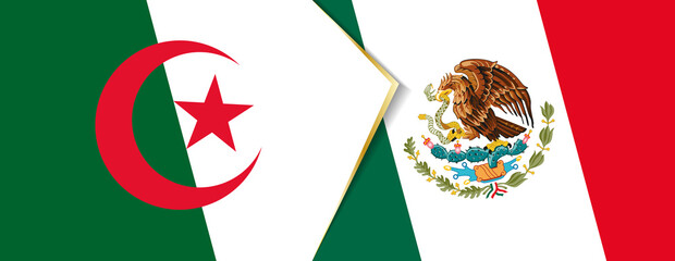 Algeria and Mexico flags, two vector flags.