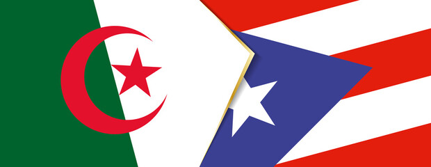Algeria and Puerto Rico flags, two vector flags.