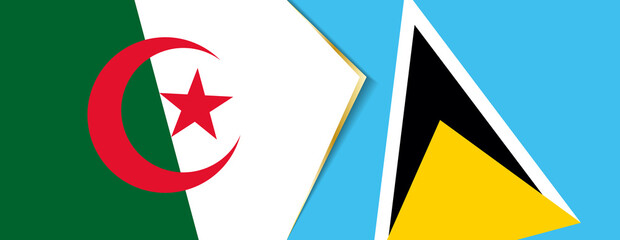 Algeria and Saint Lucia flags, two vector flags.