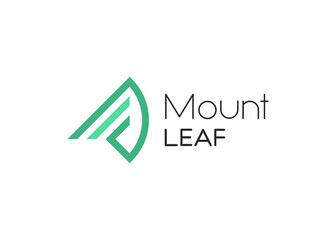 Abstract Mountain and leaf vector Logo.
