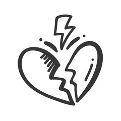 Red heart design with wings of love that must be heartbroken by lovers on Valentine's Day.