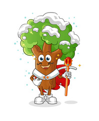 winter tree king vector. cartoon character