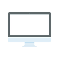Simple modern looking computer monitor vector isolated on white background.