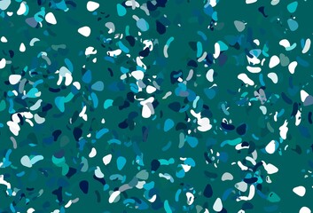 Light blue, green vector template with memphis shapes.