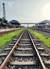 Fototapeta premium railway in the city