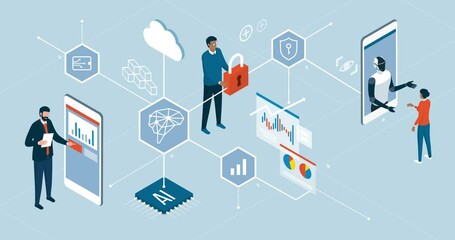 Business people using innovative technologies and AI - Powered by Adobe