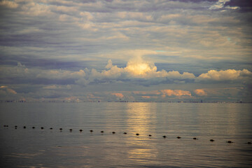 sunset over the river