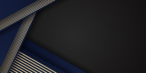 Gold blue abstract business elegant background. Blue tech corporate business graphic background. Suit for business social media post stories design and presentation template.