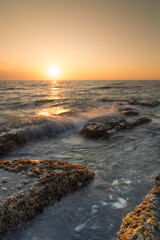 Obraz premium amanecer en la costa en verano Malaga