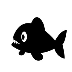  piranha Fish isolated on blue background.