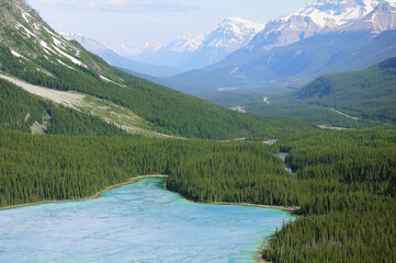 Peyto lake at spring morning. Alberta. Canada.