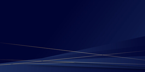 Abstract polygonal pattern luxury dark blue with gold background