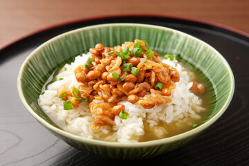 そぼろ納豆の納豆茶漬け