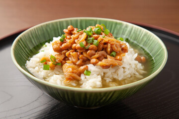 そぼろ納豆の納豆茶漬け