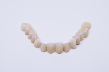 Metal Free Ceramic Dental Crowns. Ceramic zirconium in final version. Staining and glazing. Precision design and high quality materials.