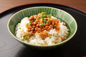 そぼろ納豆の納豆茶漬け