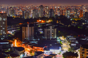 The lights of the megalopolis São Paulo, Brazil. Great city photography at night.