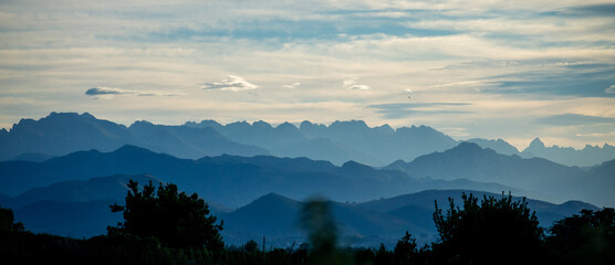 Panoramic view of mountain range'Picos de Europa', Spain