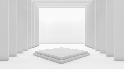 3d rendering of rectangle podium