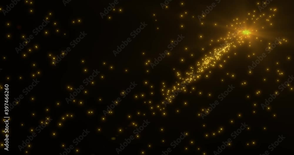 Poster new year and christmas 2021 festive background. abstract motion background shining gold particles wi