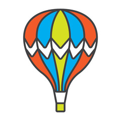 Hot air balloon vector colorful icon for apps and websites