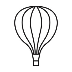 Hot air balloon or balloon flight line art vector icon for apps and websites