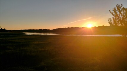 Fototapeta premium Sunset over the marsh