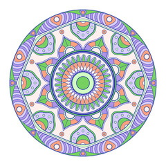 Mandala vector. A symmetrical round color ornament.