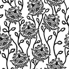 Abstract elegance seamless pattern with floral background

