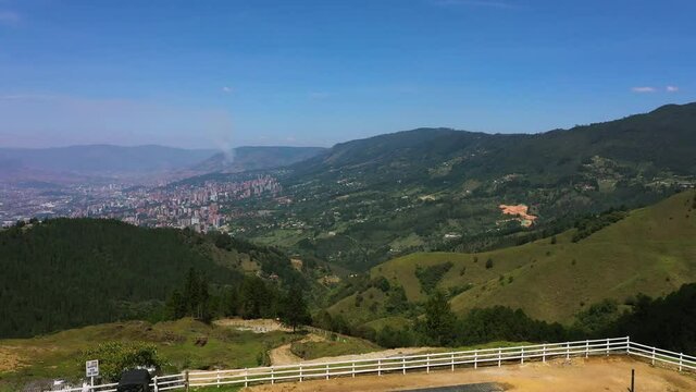 Take off helipad from the Luxurious Prison Colombia Allowed Pablo Escobar To Make For Himself with Medellin city view