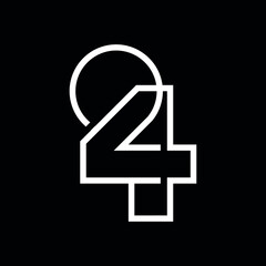 twenty four number logo design