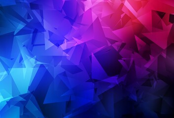 Dark Blue, Red vector low poly layout.