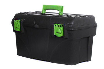 Black and green tool box