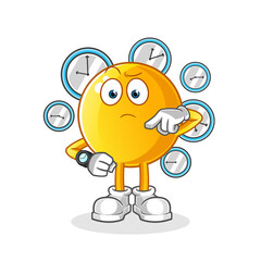  emoticon with wristwatch cartoon. cartoon mascot vector