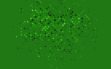 Light Green vector background with bubbles.