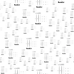 black and white ornament of geometric shapes, elements and lines. interesting pattern. the background.