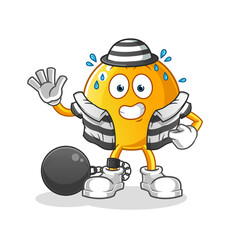  emoticon criminal vector. cartoon character